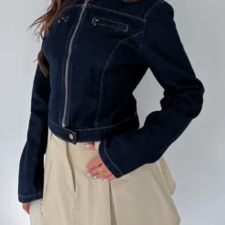 Wherever We Go Denim Jacket Dark Wash -Cheap Vog Unique Store WHEREVER WE GO JACKET 09.05.23 15