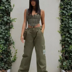 Back On Top Jeans Khaki -Cheap Vog Unique Store X CARMS