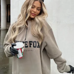 High Standard Zip Front Sweater Mocha -Cheap Vog Unique Store anettaberi