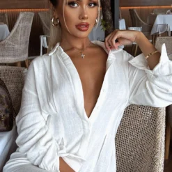 Feels Like A Holiday Shirt Dress White 14 Feels Like A Holiday Shirt Dress White -Cheap Vog Unique Store trsha2